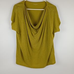 Eileen Fisher Olive Green Drape Neck Top